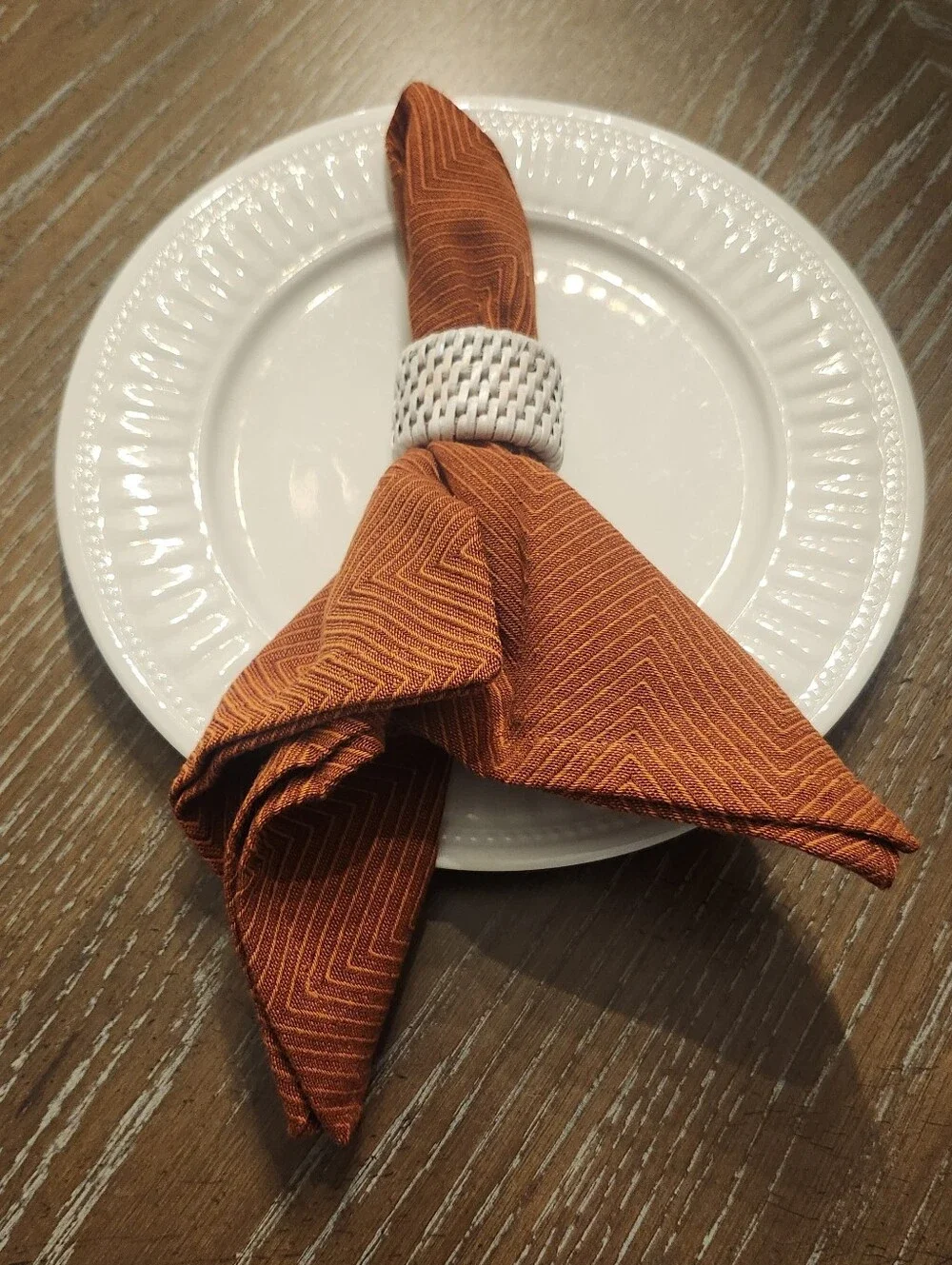 Orange Cloth Napkins Cotton Linen Textured Fall Autumn Thanksgiving Set of 4
